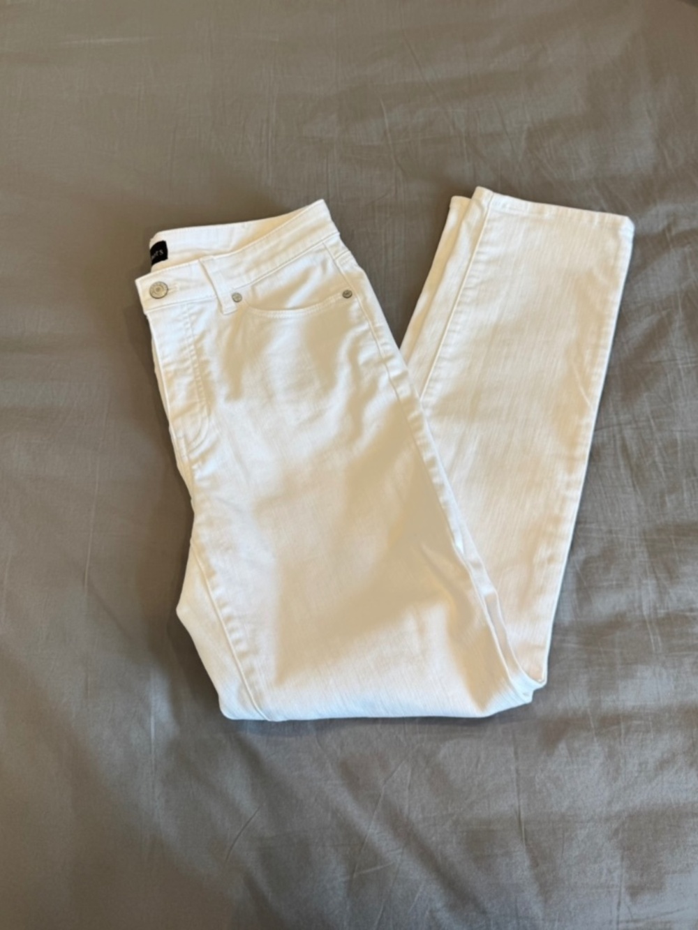 Talbots White Straight Leg Jeans Size 4 Petite Denim Pants